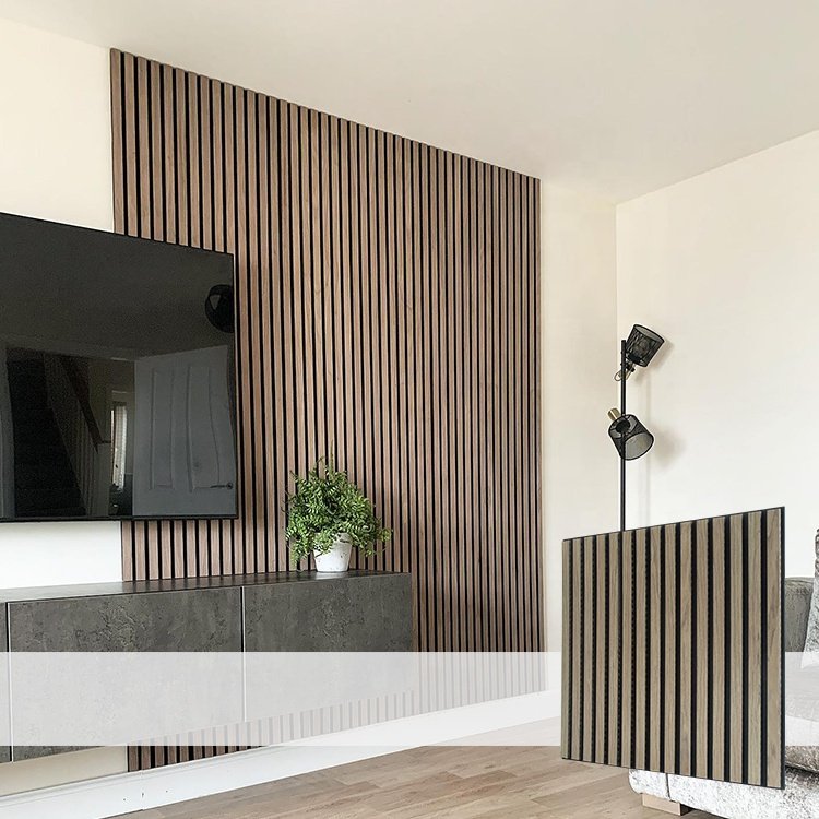 MUMU Proper Color Matching Artist Wave Polyester Dark Oak Fiber Wood-panels Ceiling Wall panels Acoustic Boards