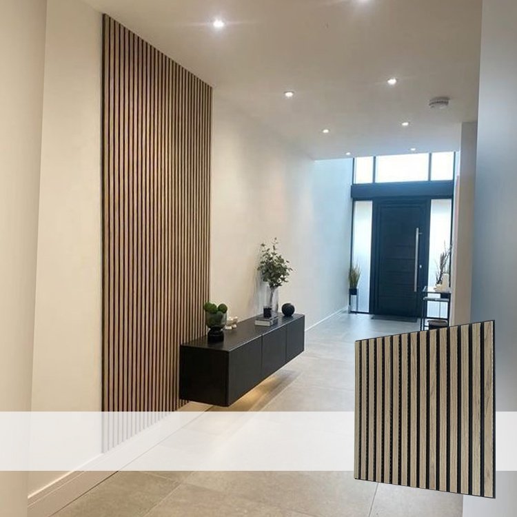 MUMU Proper Color Matching Artist Wave Polyester Dark Oak Fiber Wood-panels Ceiling Wall panels Acoustic Boards