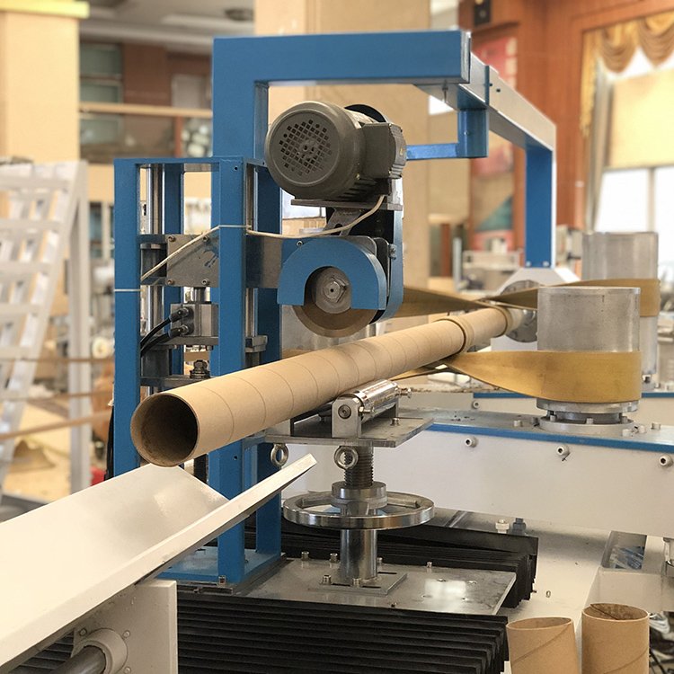 Double sides gluing big diameter spiral winder match parallel paper tube pipe making machine