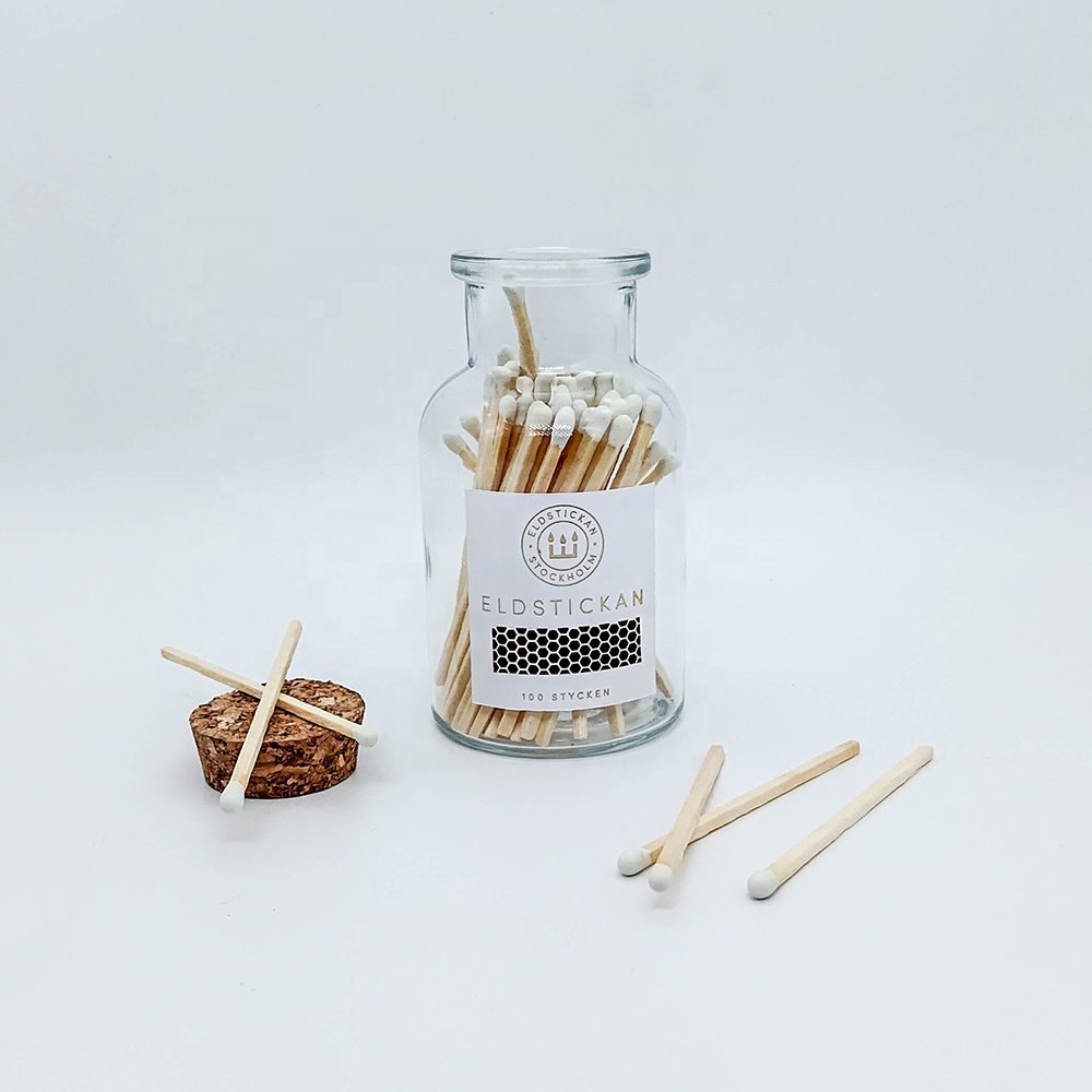 New Arrival custom bottle matches in jar glass bottle safety mix color matches