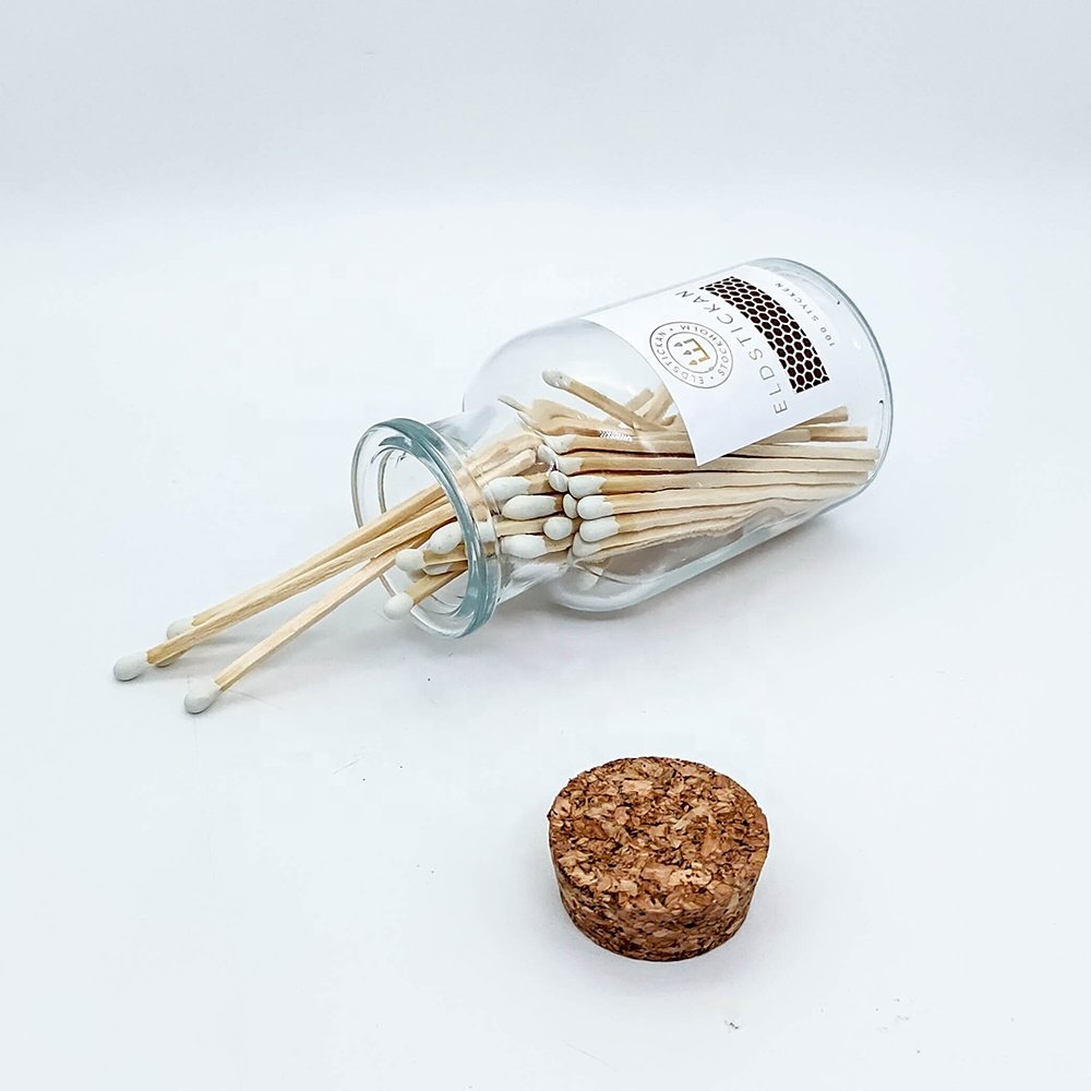 New Arrival custom bottle matches in jar glass bottle safety mix color matches