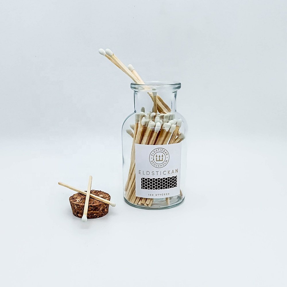 New Arrival custom bottle matches in jar glass bottle safety mix color matches
