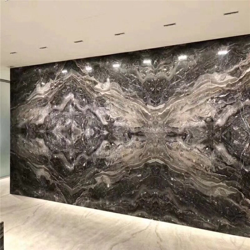 Venice Frappuccino brown marble book match slabs for lobby wall background