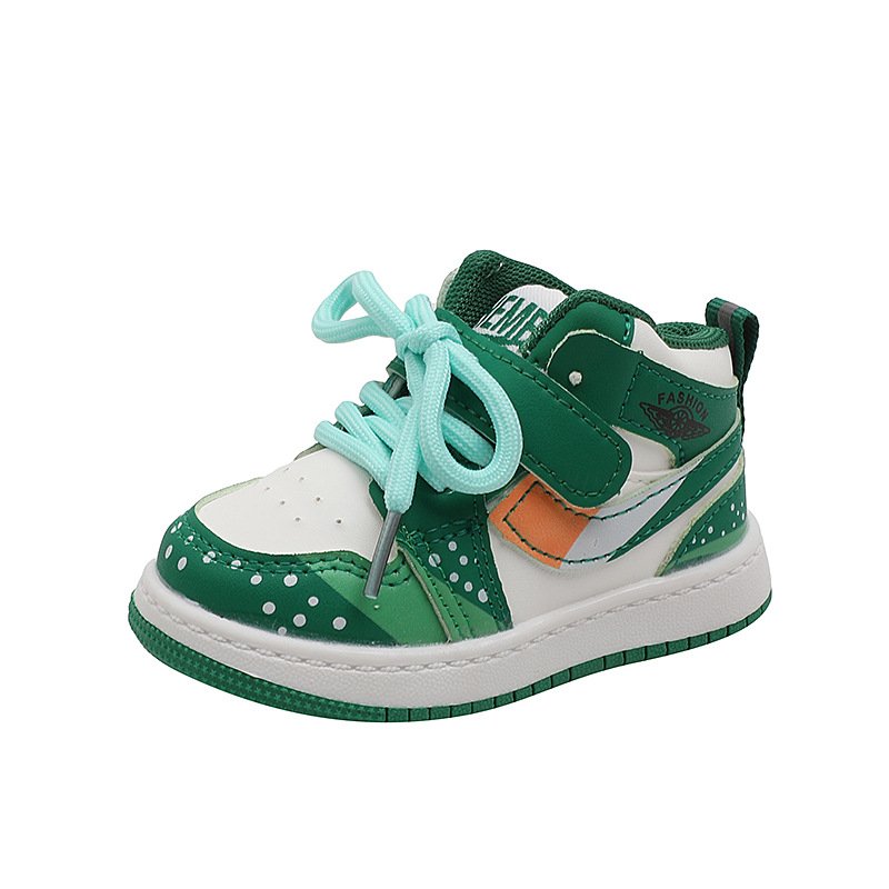 Autumn and winter children's fashion color matching non-slip casual sports shoes boys and girls wear-resistant basketball shoes