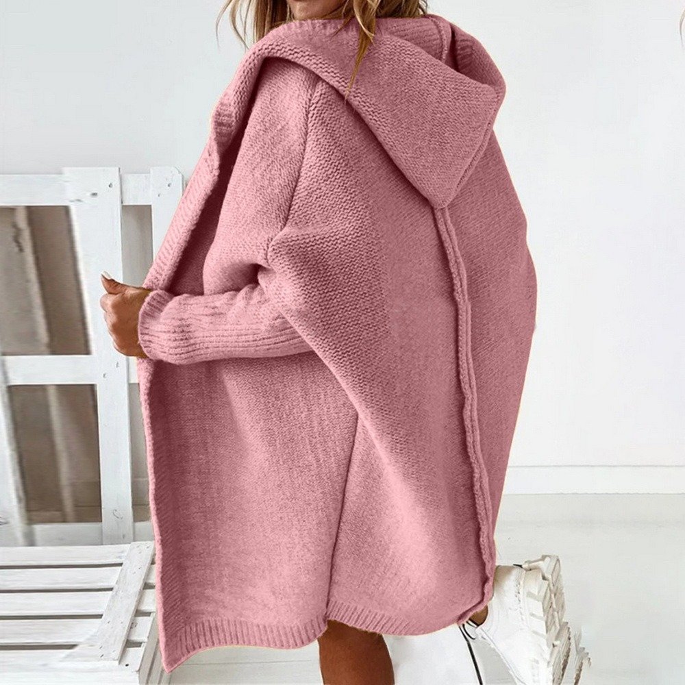 Mid-length All-match Cardigan Women Korean Fashion Loose Batwing Sleeve Sweaters Autumn New Loose Hooded Sweater Women's Jacket