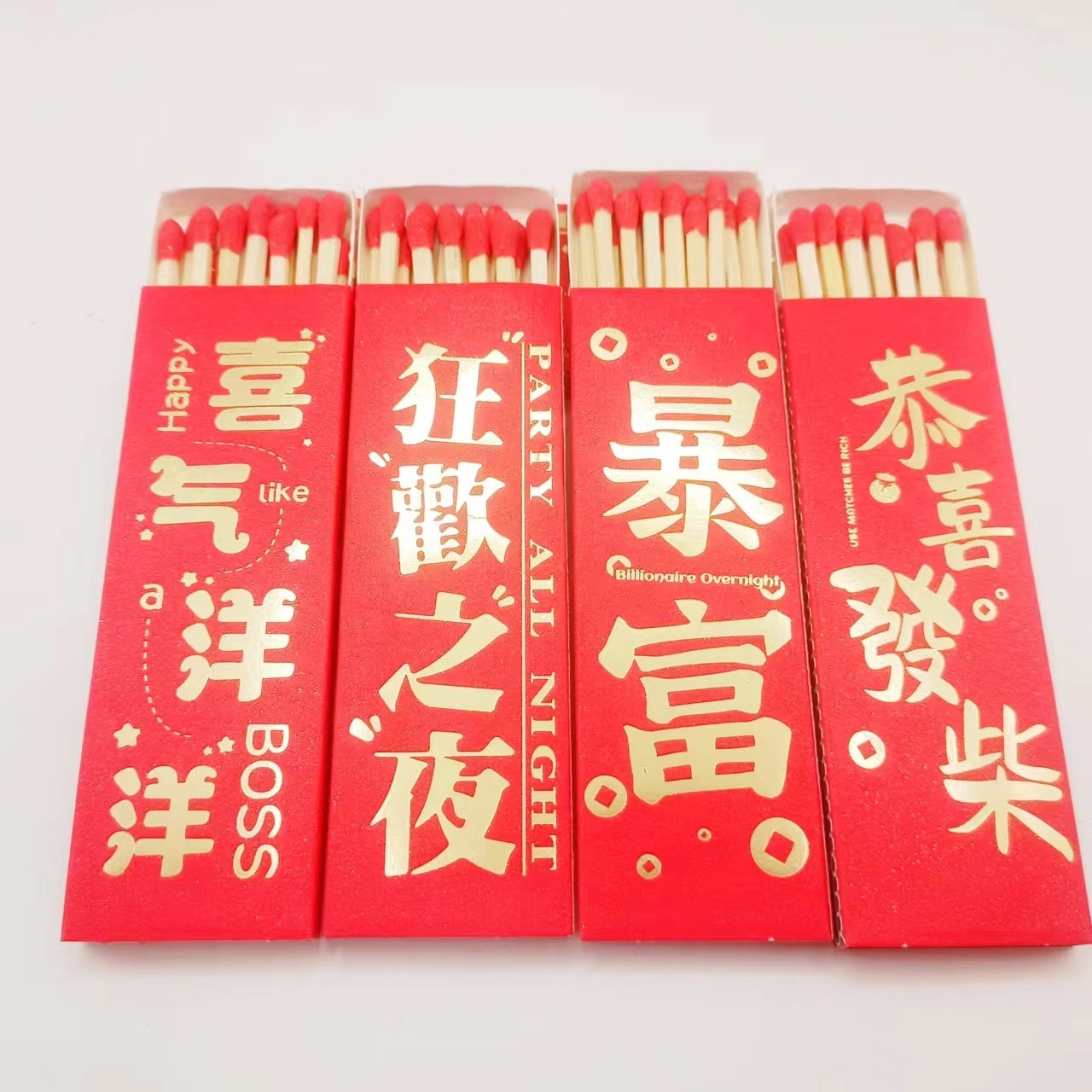 Customized box matches, different color matchsticks in different lengths, lower MOQ price hotel colored matchsticks