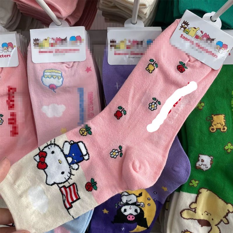 RuunJo Kawaii Socks Anime kulomi meilodi Long Y2K Tube Socks Harajuku Keep Warm Casual Socks for Girl Gift Accessories wholesale