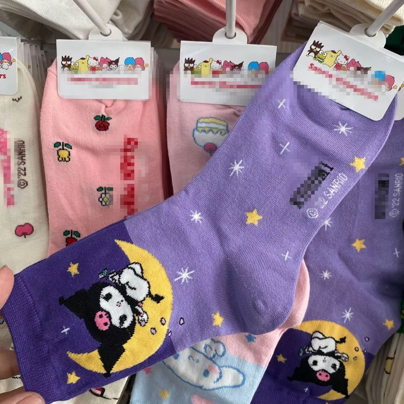 RuunJo Kawaii Socks Anime kulomi meilodi Long Y2K Tube Socks Harajuku Keep Warm Casual Socks for Girl Gift Accessories wholesale
