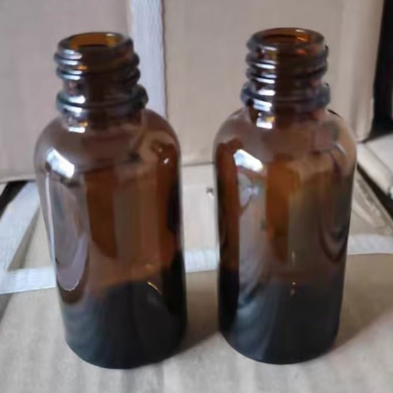 NQFIBER Glass Medicine Amber Capsule Glass Medicine Pill Empty Bottles Packaging Wholesale Custom Screen Printing Surface Handing