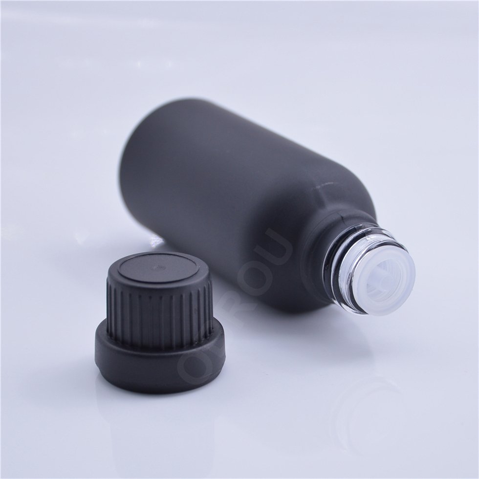 Matte black Essential Oil Dropper Bottle 10ml 15ml 20ml 30ml 50ml 100ml euro massage oil dropper bottles