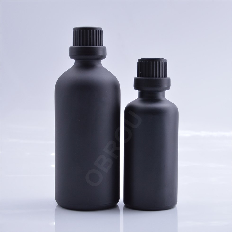 Matte black Essential Oil Dropper Bottle 10ml 15ml 20ml 30ml 50ml 100ml euro massage oil dropper bottles