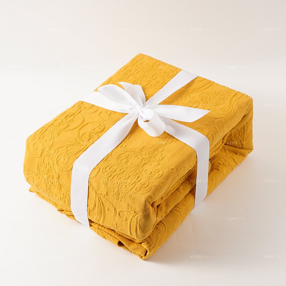 100% Pre-washed Cotton Mustard Custom Quilt Design Twin Full Queen King Size Bedding Duvet Cover Matching Pillowcase