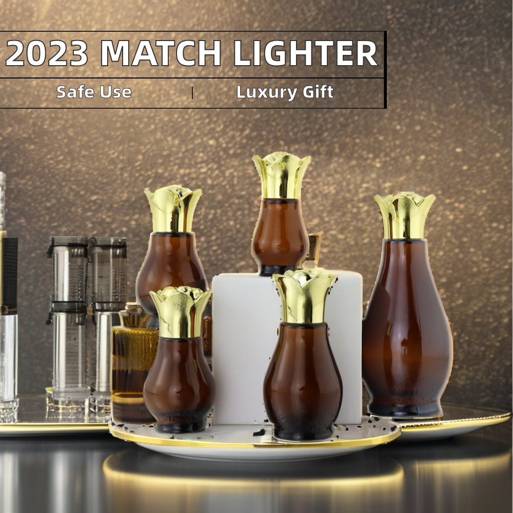 2023 High-End Brass Material Match Lighters Custom Logo Business Gift Lighters for Smoking Easy Carry