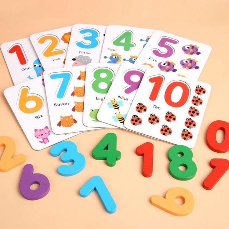 Kindergarten Early Education Children Math Number Matching Wooden Toy