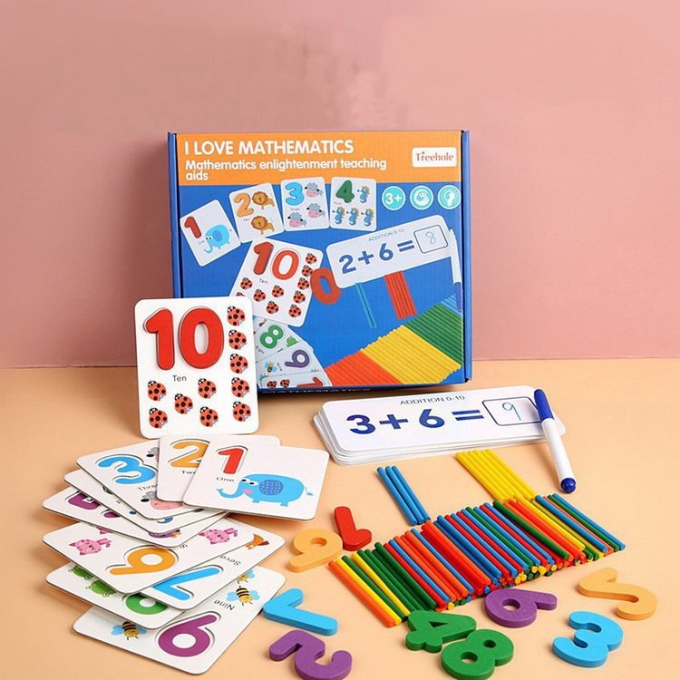 Kindergarten Early Education Children Math Number Matching Wooden Toy