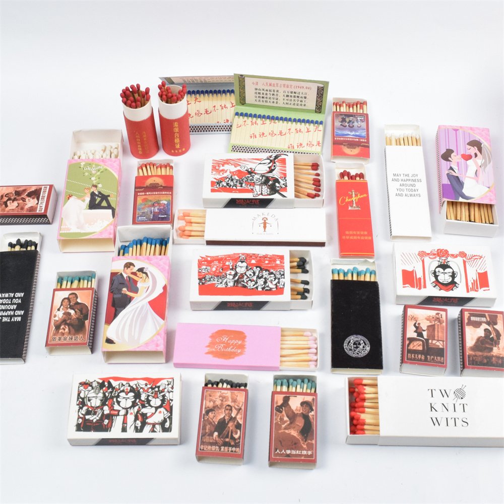 Wholesale Matchboxes Safety Custom Cigar Matches Boxes Luxury Black Matchsticks Packaging Box wood matches in bulk
