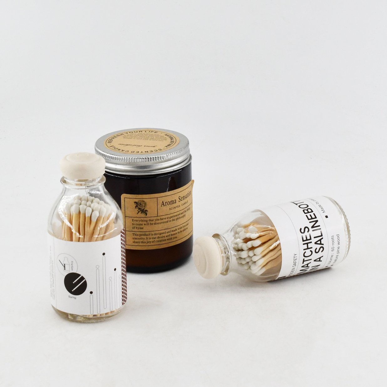 Wholesale Christmas Colorful Matches In Glass Jar Personalized With Customizable Logo
