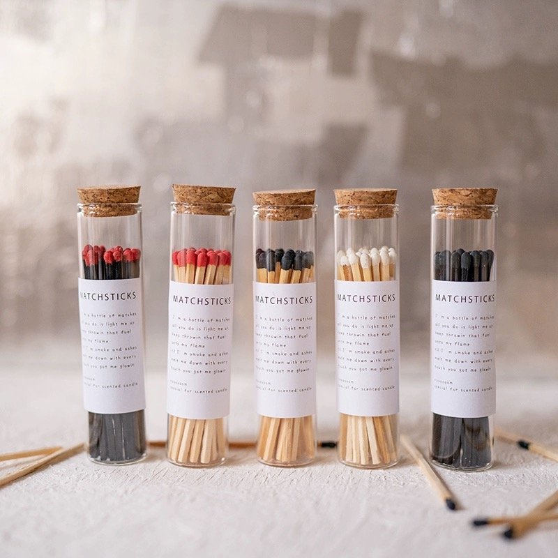 Luxury Matches In Glass Jar With Logo High Quality Colored Matches Safety personalized Long safety Matches