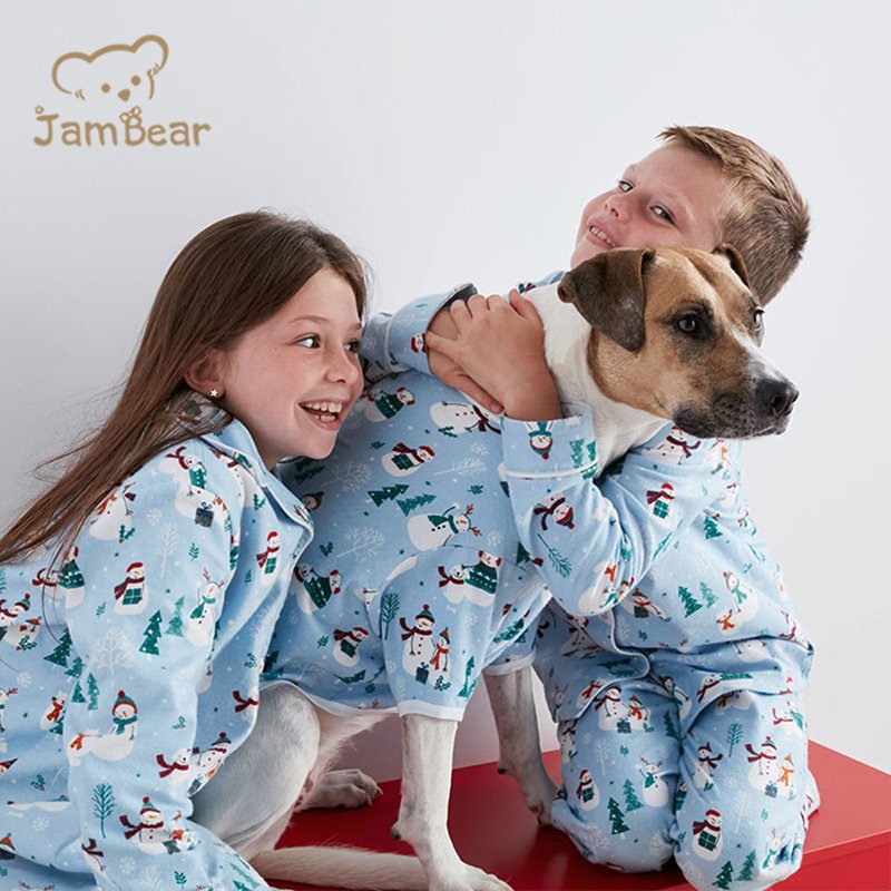 100% Organic cotton interlock family dog pyjamas christmas matching family pajamas family pajamas matching Pet and Owner Pajamas