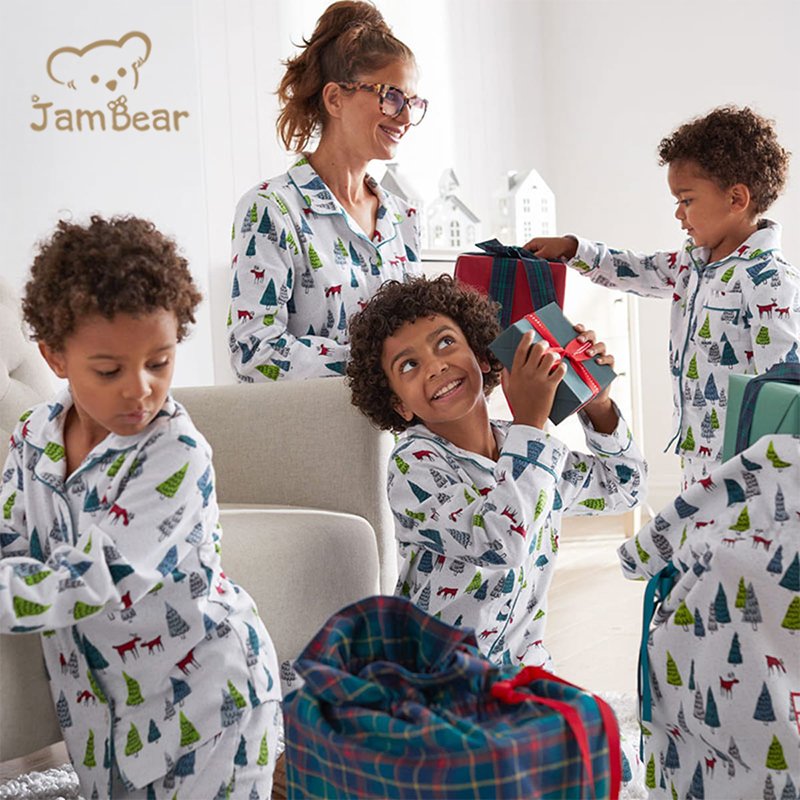 100% Organic cotton interlock family dog pyjamas christmas matching family pajamas family pajamas matching Pet and Owner Pajamas