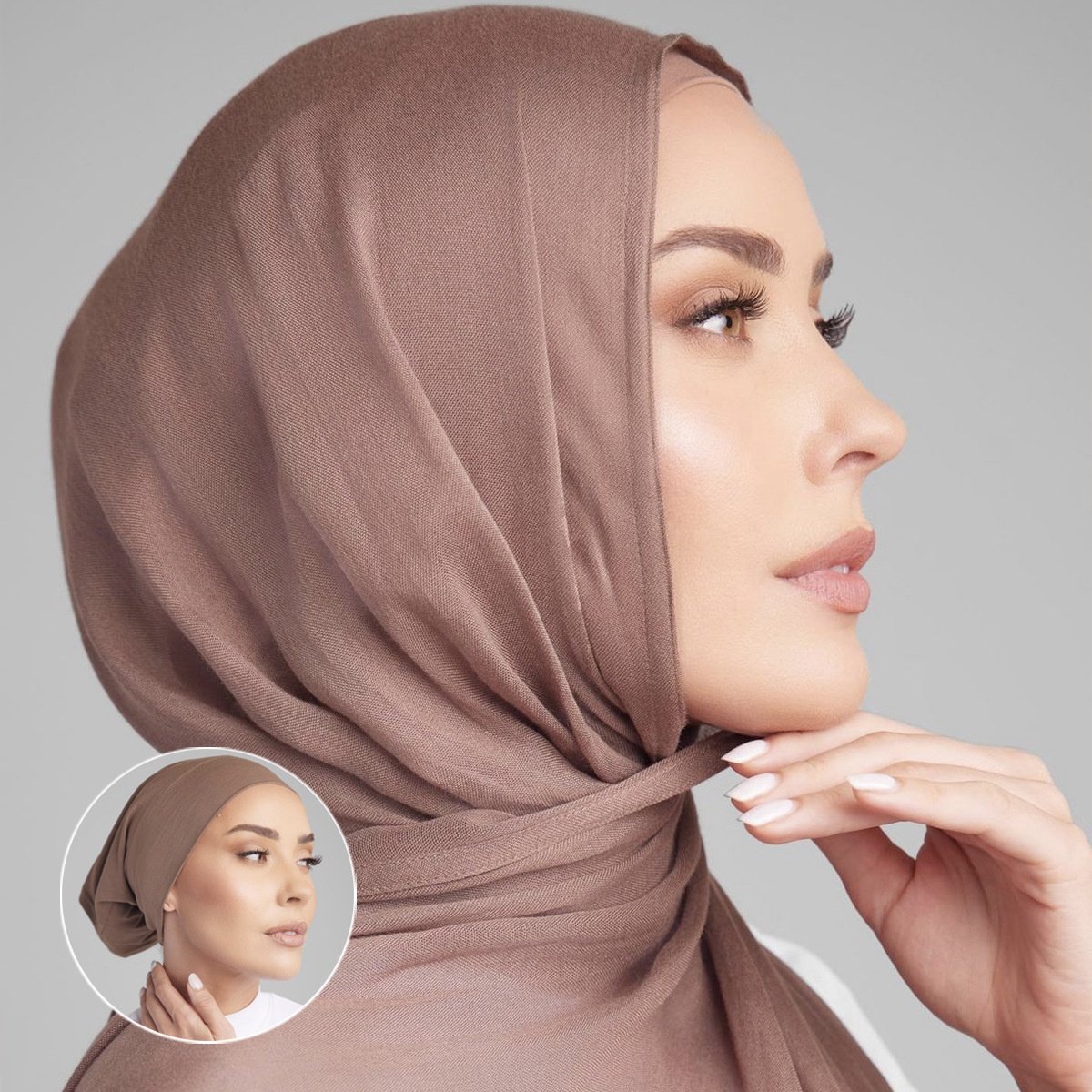 New arrivals 2 piece hijab set thin light weight breathable viscose modal hijab with matching undercap