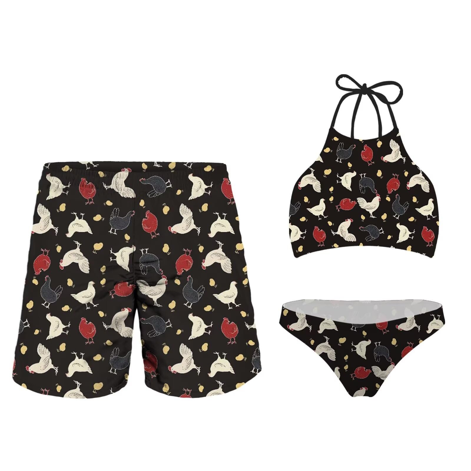 Customized Animal Pattern Print Couples Matching 2 Piece Set Luxury Swimwear Bikini Beachwear Fitness Swimwear for Women
