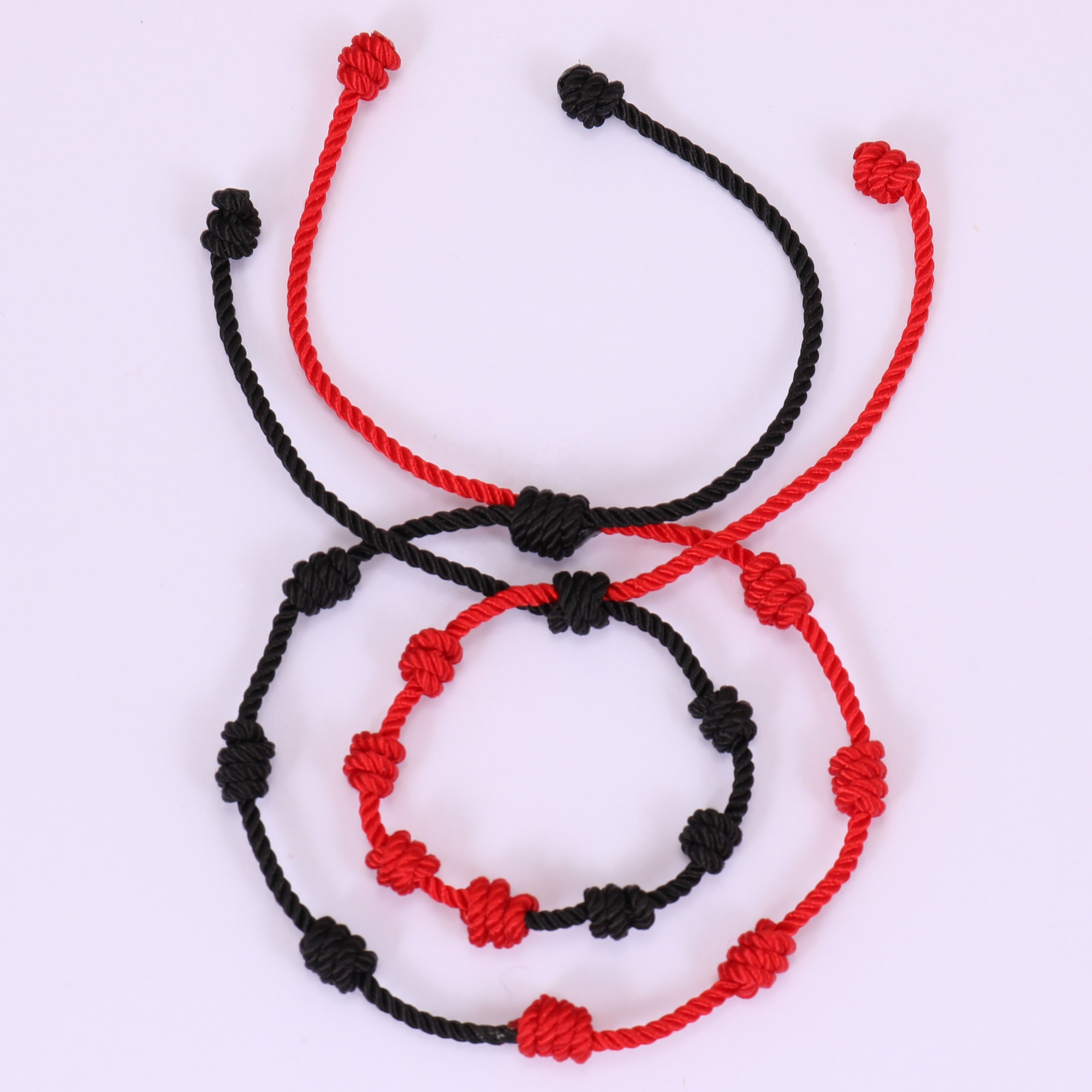 7 Knots Bracelet Baby Mommy Daddy Matching Bracelets Braid Lucky Black Red String Kabbalah Protection Bracelet