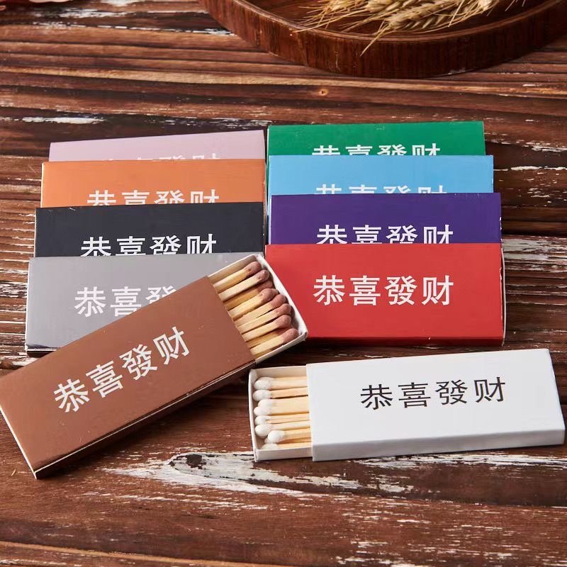 Factory Matchbox Custom Matchstick Cigar 3 inch Candle Incense wood with logo Safety match hotel bulk box match