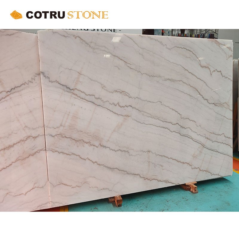 Factory Direct Selling Chinese Natural Stone Bookmatched Polished Guangxi White Veins Marble Slabs For Home Decor Wall Floor