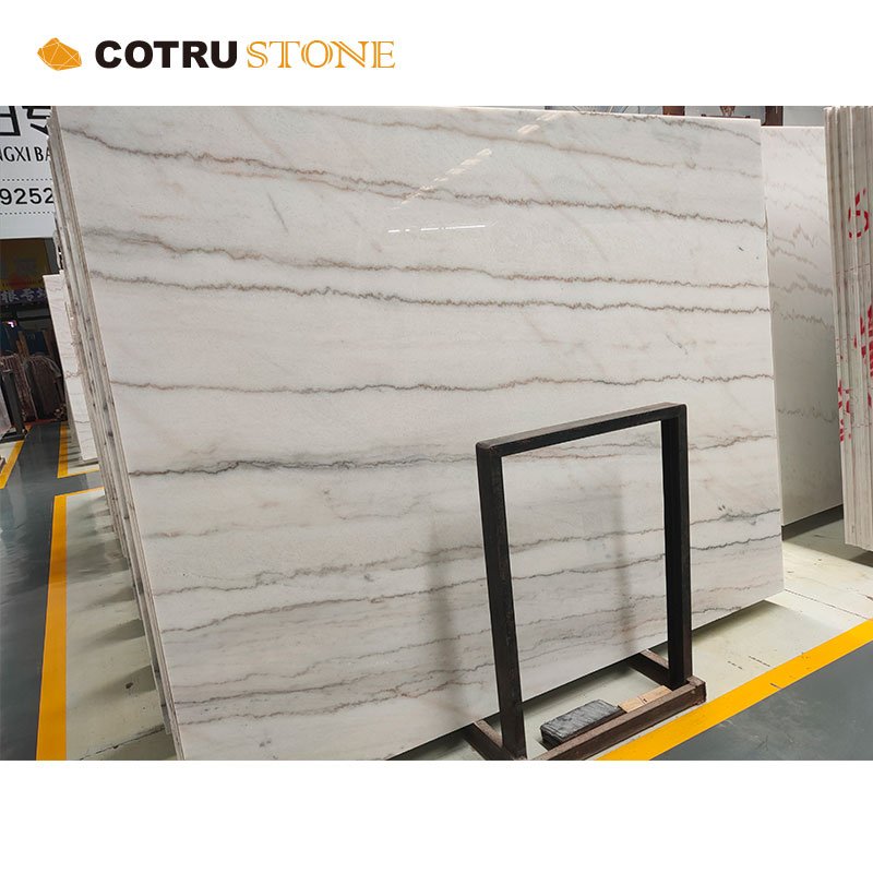 Factory Direct Selling Chinese Natural Stone Bookmatched Polished Guangxi White Veins Marble Slabs For Home Decor Wall Floor