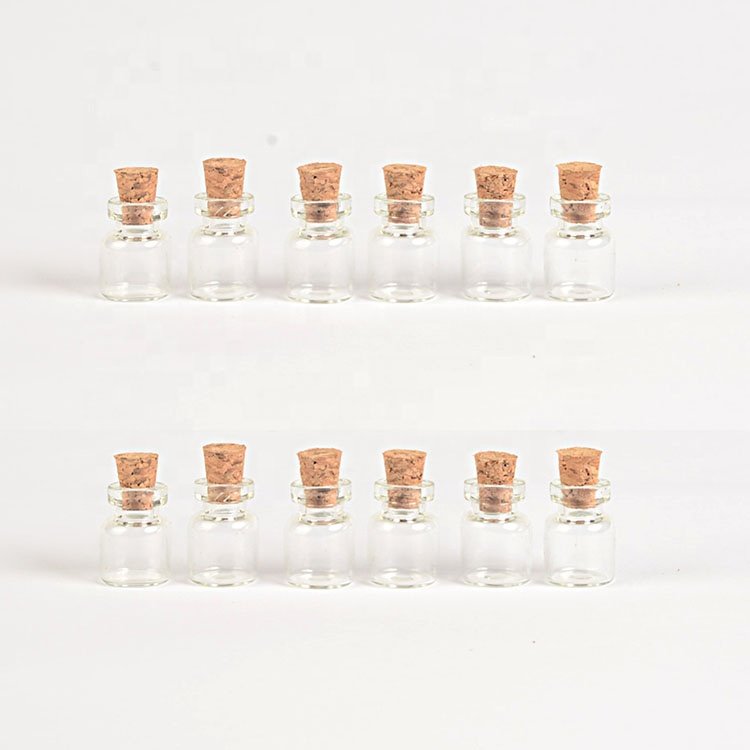 Wholesale glass vials for seed flower matches packaging empty glass bottle with cork tip stoppers