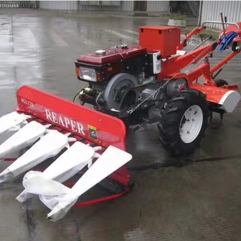 120 series 8-12hp power tiller 2 wheel tractor matched 4 rows reaper binder for rice forage harvest