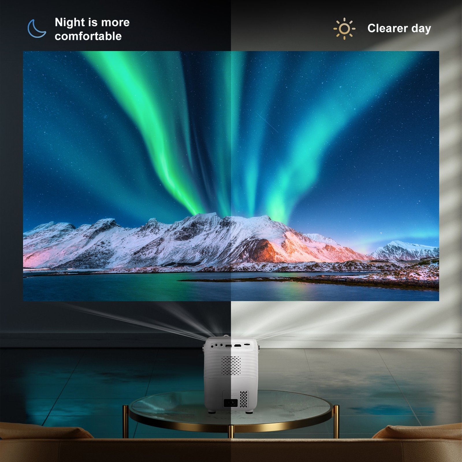 T12 Pro New Style Cinema Portable Intelligent Projector Home 1080P Matching Game Controller HDMI HD Interface Projectors