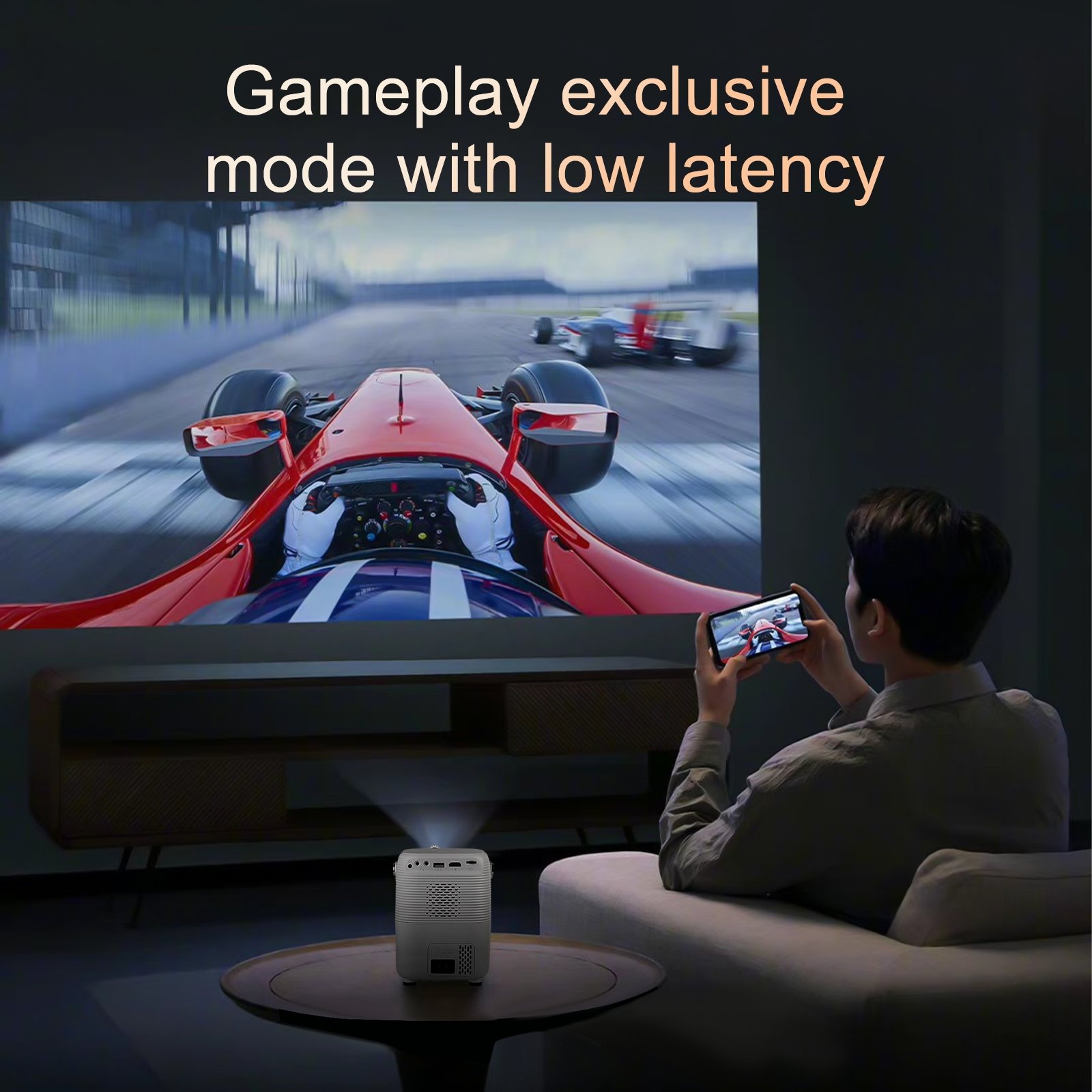 T12 Pro New Style Cinema Portable Intelligent Projector Home 1080P Matching Game Controller HDMI HD Interface Projectors