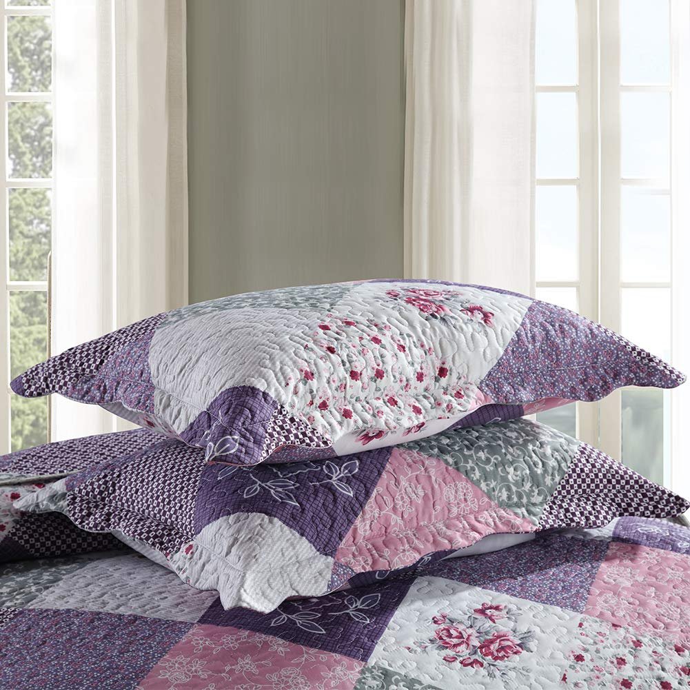 Design Quilt Bedding Set Romantic Handmade 100% Cotton Washable Three-Piece Suit 3D Embroidery Bedspread