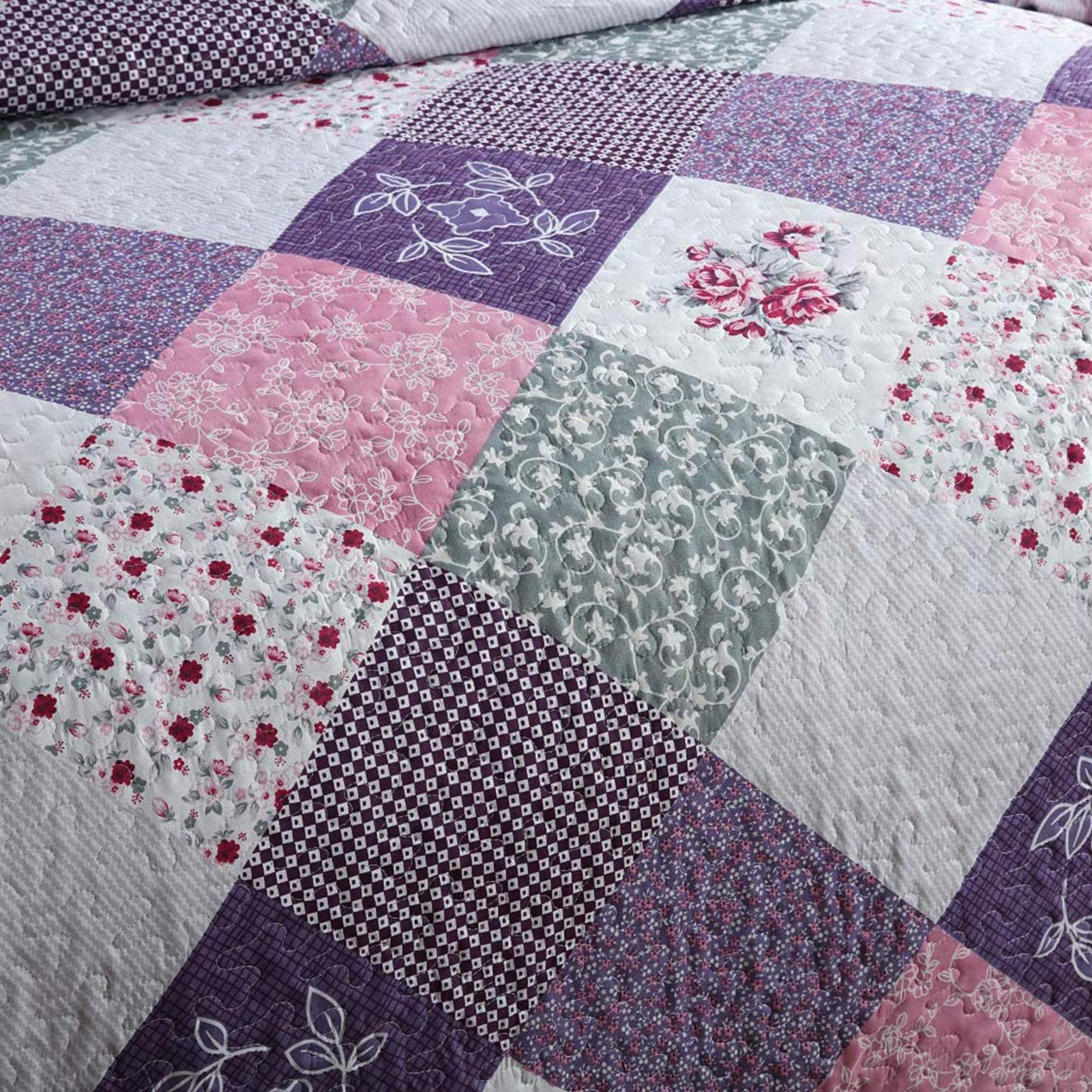 Design Quilt Bedding Set Romantic Handmade 100% Cotton Washable Three-Piece Suit 3D Embroidery Bedspread