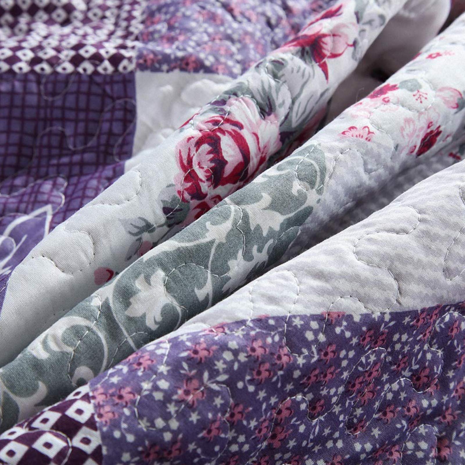 Design Quilt Bedding Set Romantic Handmade 100% Cotton Washable Three-Piece Suit 3D Embroidery Bedspread