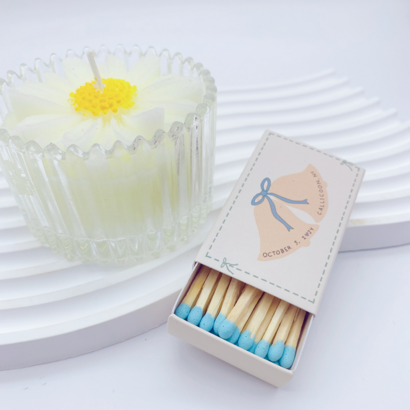 Wholesale Safety Match color stick Custom Matchbox with matches Black box packaging for white match tips