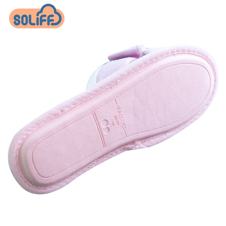 Summer new custom design color matching bow breathable and comfortable non-slip indoor women home slippers