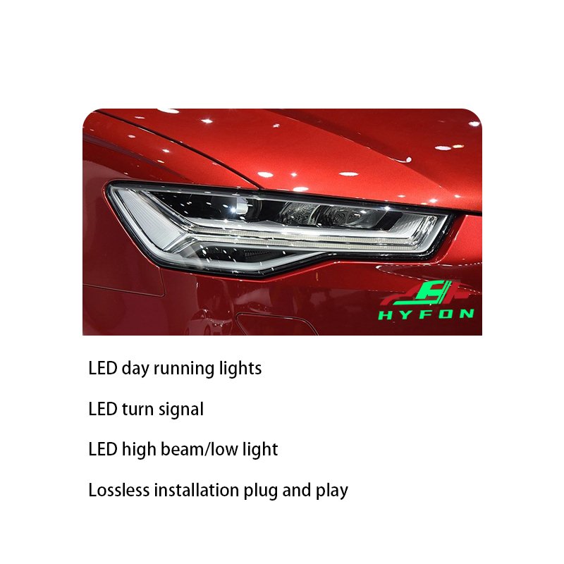 For Audi A6 C7 2012-2018 Upgrade High Match Style High Bright Full LED Headlight Daytime Running Lights Plug & Play
