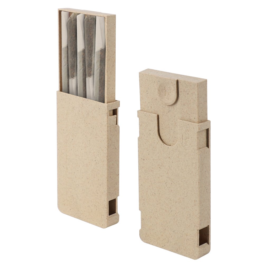 UKETA New Design CR Sliding Boxes Child-Resistant Slim Size Biodegradable 5-Pack Storage Cases