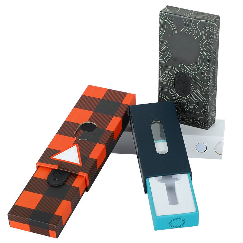 UKETA Custom Insert Child-Resistant Paper Box Wholesale Safety Button Sliding Roll Packaging Case