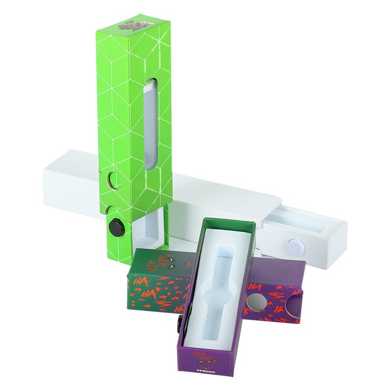 UKETA wholesale child proof safety button cigarette sliding packaging case Child resistant paper box with custom insert