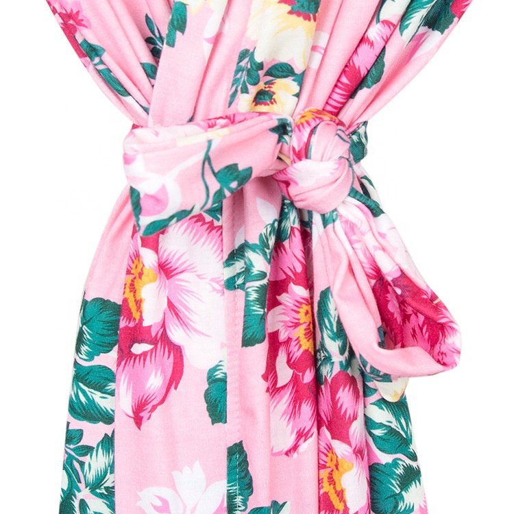 Maternity Clothing Sets Mommy and Me Robes Matching Clothes Newborn Wrap Baby Headband Hospital Gown Swaddle Blanket