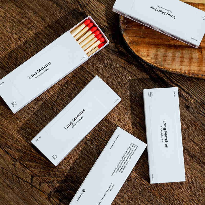 High-end creative boxed long matches 20 sticks wooden stalk boxed color head cigar igniter aromatherapy match tool