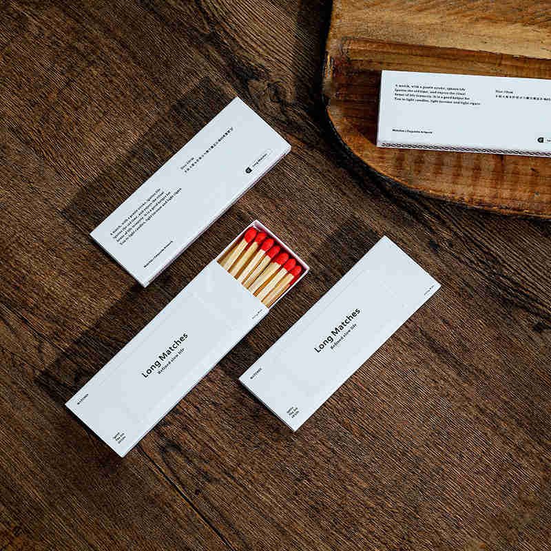 High-end creative boxed long matches 20 sticks wooden stalk boxed color head cigar igniter aromatherapy match tool