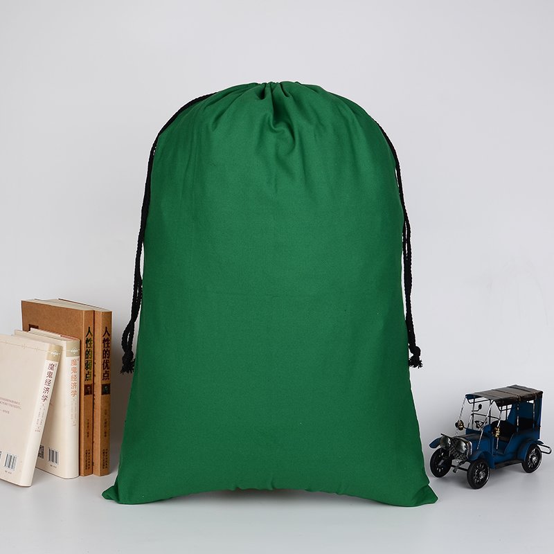 Green 100% Cotton Canvas Bag Christmas sack for Promotional Party Supplies in Stock and Ready for Mix and Match Sets