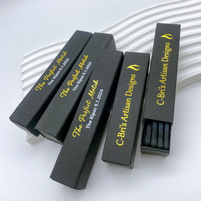 Beautiful Useful Premium Matchbox 96mm Aromatherapy Match Black Black Rod Long Match