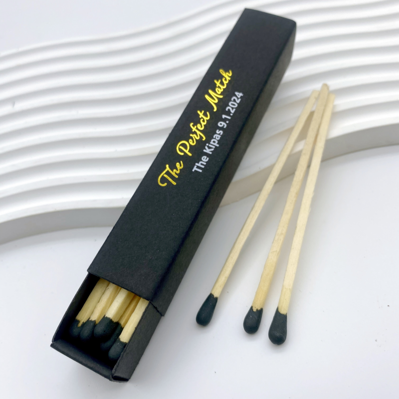 Beautiful Useful Premium Matchbox 96mm Aromatherapy Match Black Black Rod Long Match