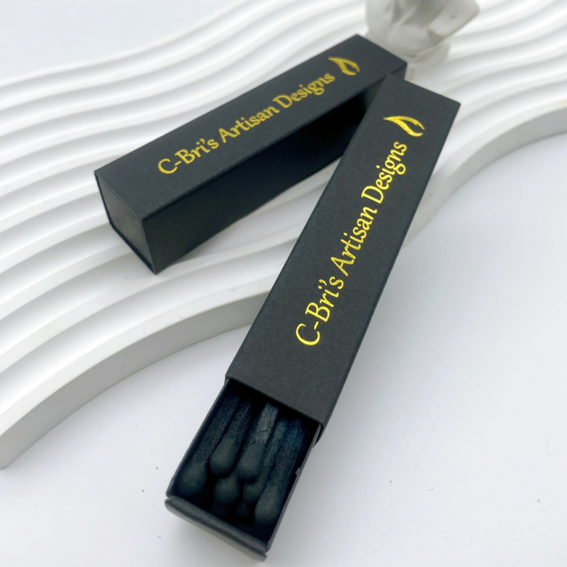 Beautiful Useful Premium Matchbox 96mm Aromatherapy Match Black Black Rod Long Match
